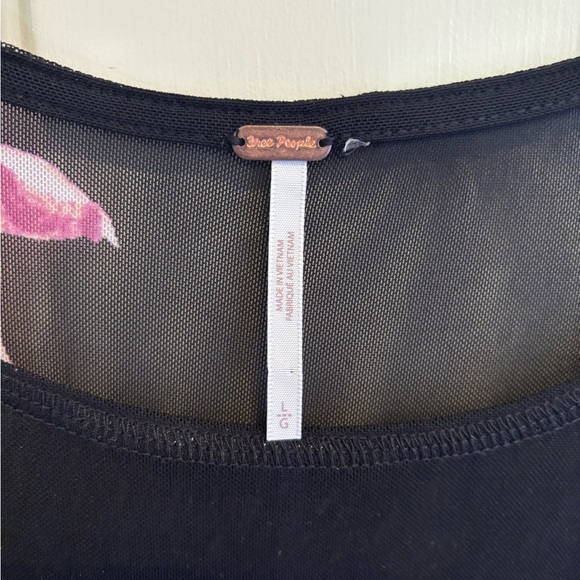 Free People Black Floral Long Sleeve Blouse - Picture 3 of 4